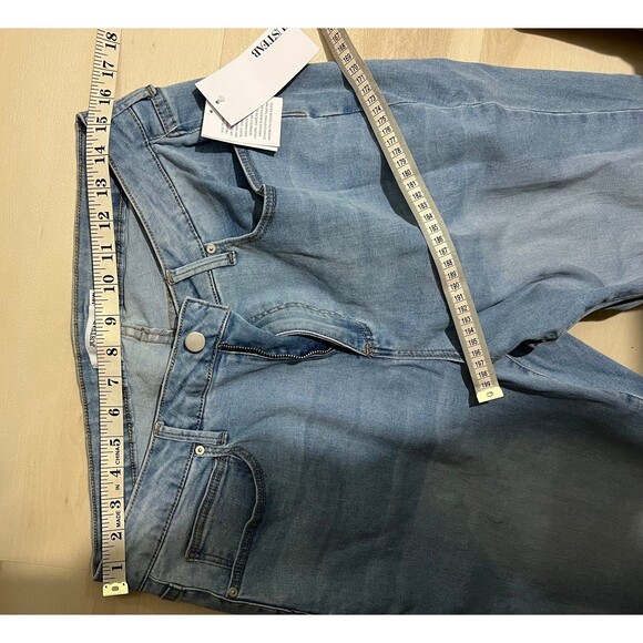 JustFab NWT Plus Size 16W Women Blue Skinny Ankle High Rise Jeans - Picture 4 of 8